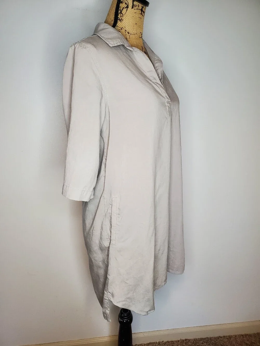 Cloth & Stone Light Grey Mini Shirt Dress Size S